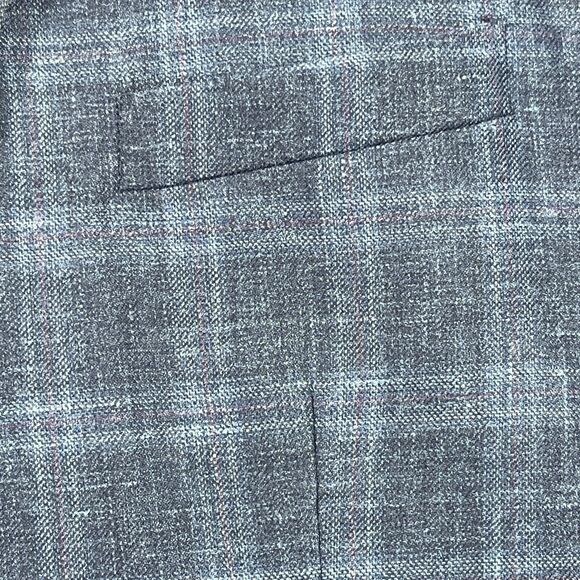 Pronto Uomo Platinum Blazer Jacket Mens 52R Blue Plaid Wool Single Breasted - Picture 4 of 16